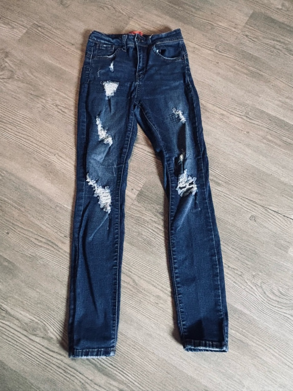 Wax Jean Dark Indigo Ripped Women's Skinny Jeans